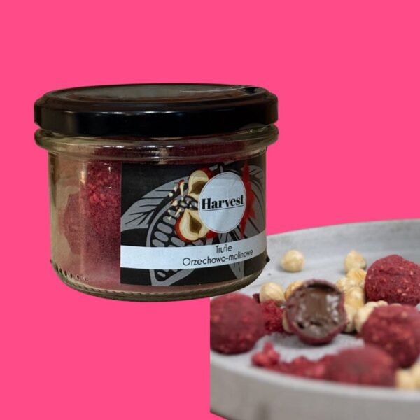 trufle malinowe z orzechami